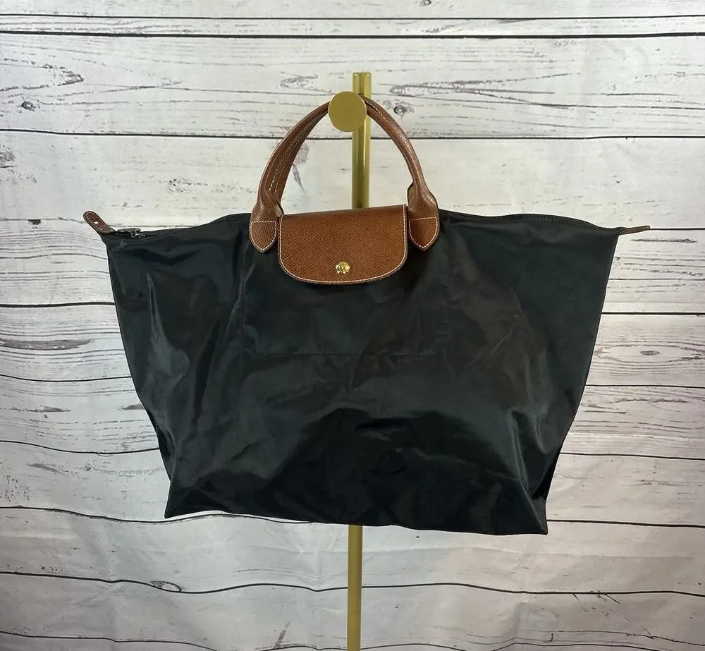 Longchamp Le Pliage Original XL Travel Bag Black Nylon Leather Handles